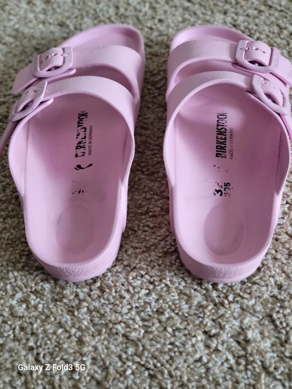 ♥️EUC♥️ Birkenstock Kids Light Pink EVA Two-Strap Slide Sandals - Picture 4 of 10